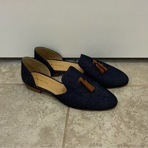 Talbots Denim Frannie D’Orsay Tassel Detail Slip On  Shoes Women’s 11M